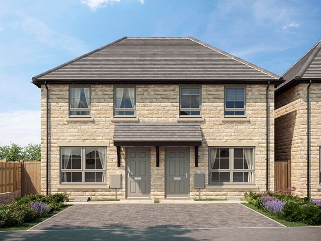 2 bedroom houses - artist's impression subject to change. Please note that the above computer generated image is representative of the house type and not necessarily the specified plot as some details including finishes and roof colour may vary.